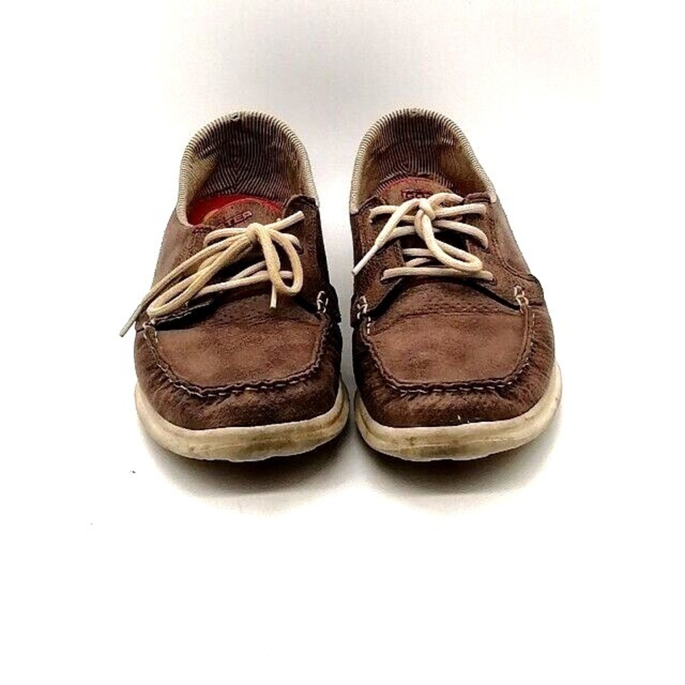Skechers‎ Womens Boat Shoe Go Step Brown Lace Up Loafer Shoe Grips Goga Max 11
